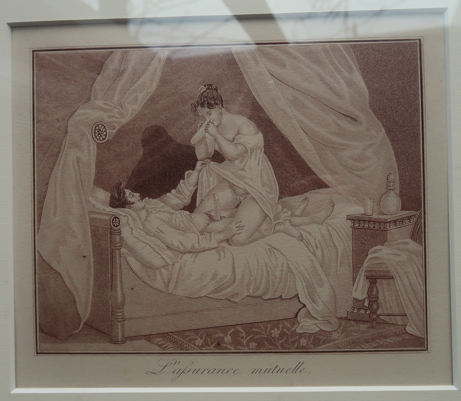 , Antique Print-FRENCH-EROTIC-ENGRAVING-ASSURANCE-MUTUELLE-Deveria-c.1900, Pictura Antique Prints