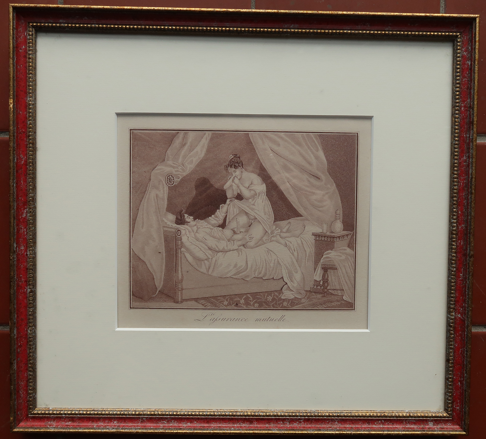 , Antique Print-FRENCH-EROTIC-ENGRAVING-ASSURANCE-MUTUELLE-Deveria-c.1900, Pictura Antique Prints