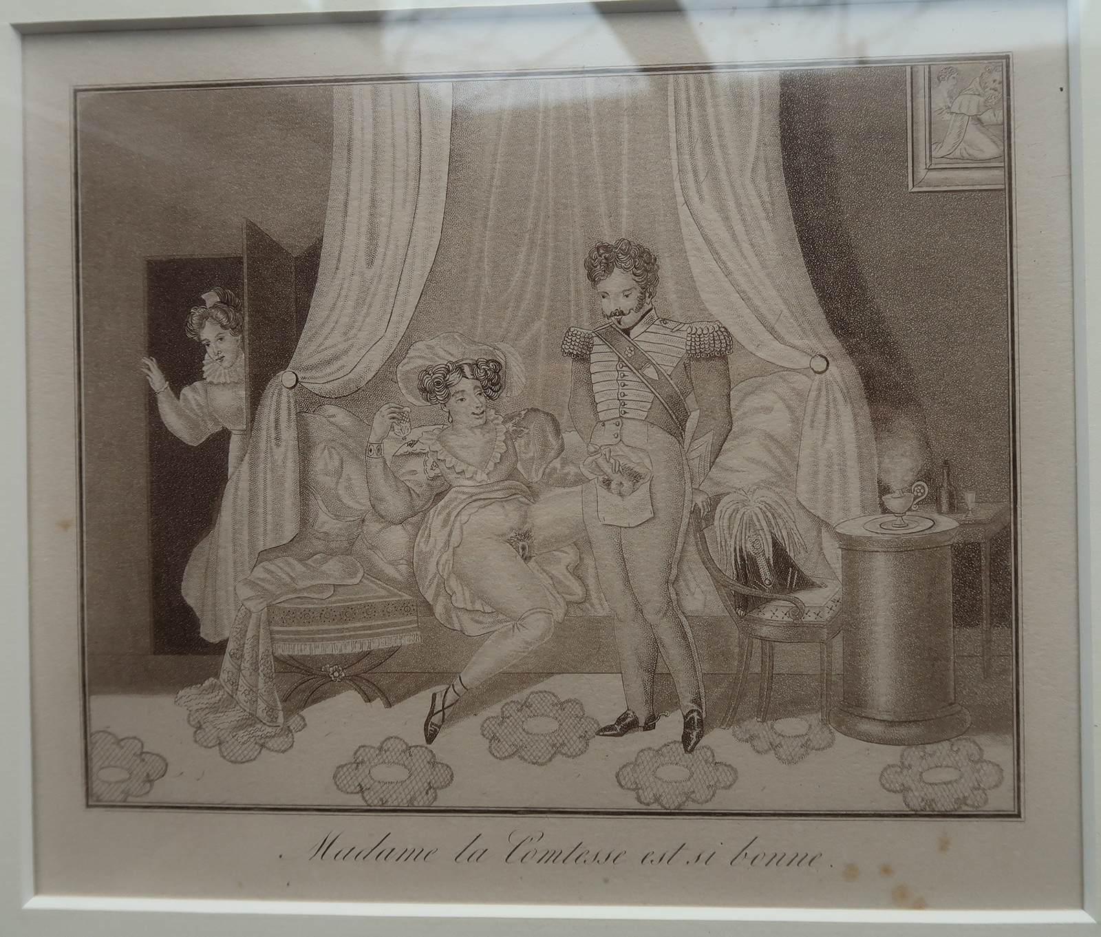 , Antique Print-FRENCH-EROTIC-ENGRAVING-COMTESSE-Deveria-c.1900, Pictura Antique Prints