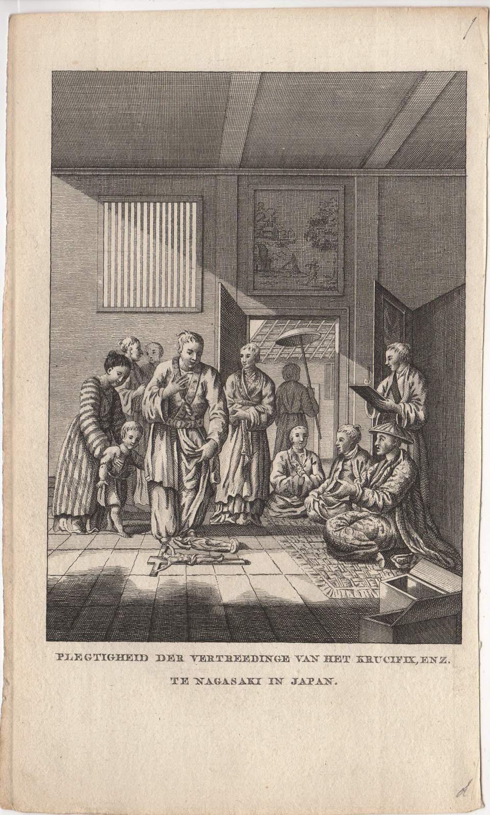, Antique Print-CEREMONY-CRUCIFIX-NAGASAKI-JAPAN-CATHOLIC-Anonymous-1750, Pictura Antique Prints