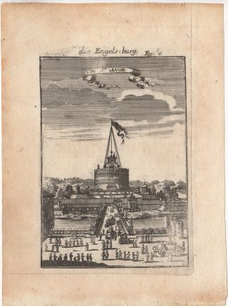 Antique Print-ANGEL FORTRESS-ROME-ITALY-CARRIAGE-Mallet-1719