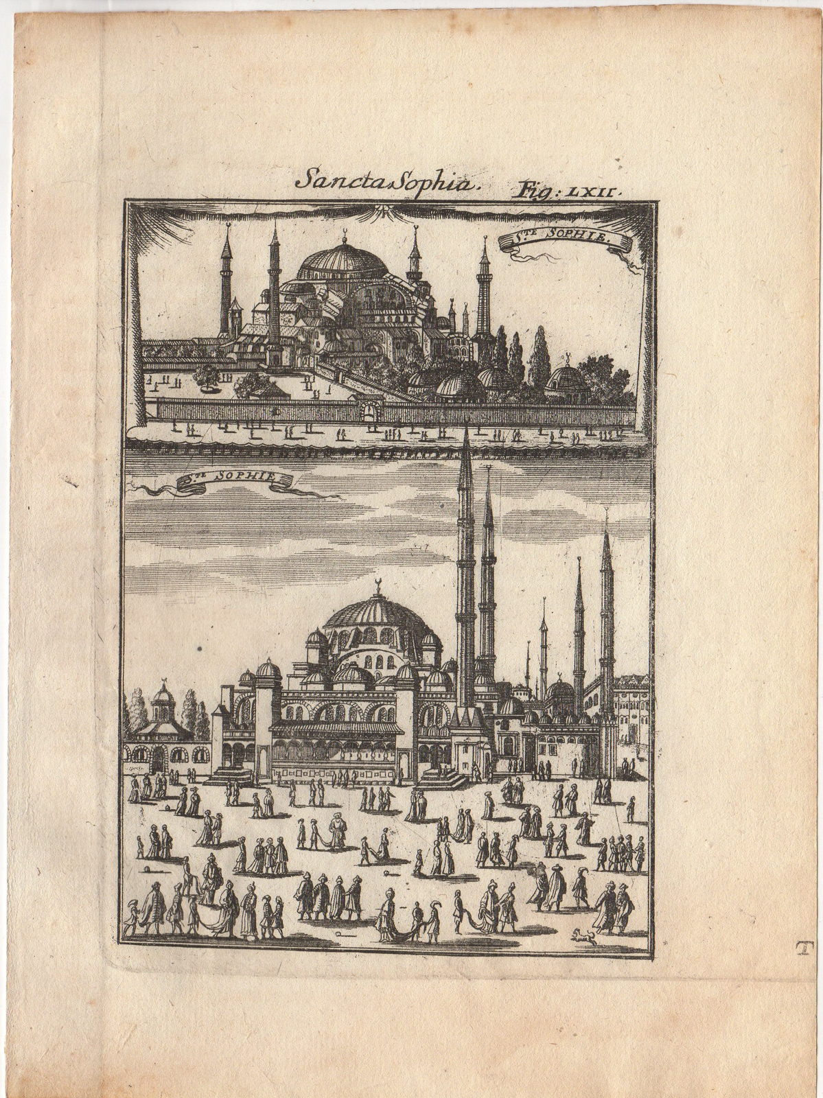 , Antique Print-SAINT SOPHIA MOSQUE-ISTANBUL-TURKEY-Mallet-1719, Pictura Antique Prints