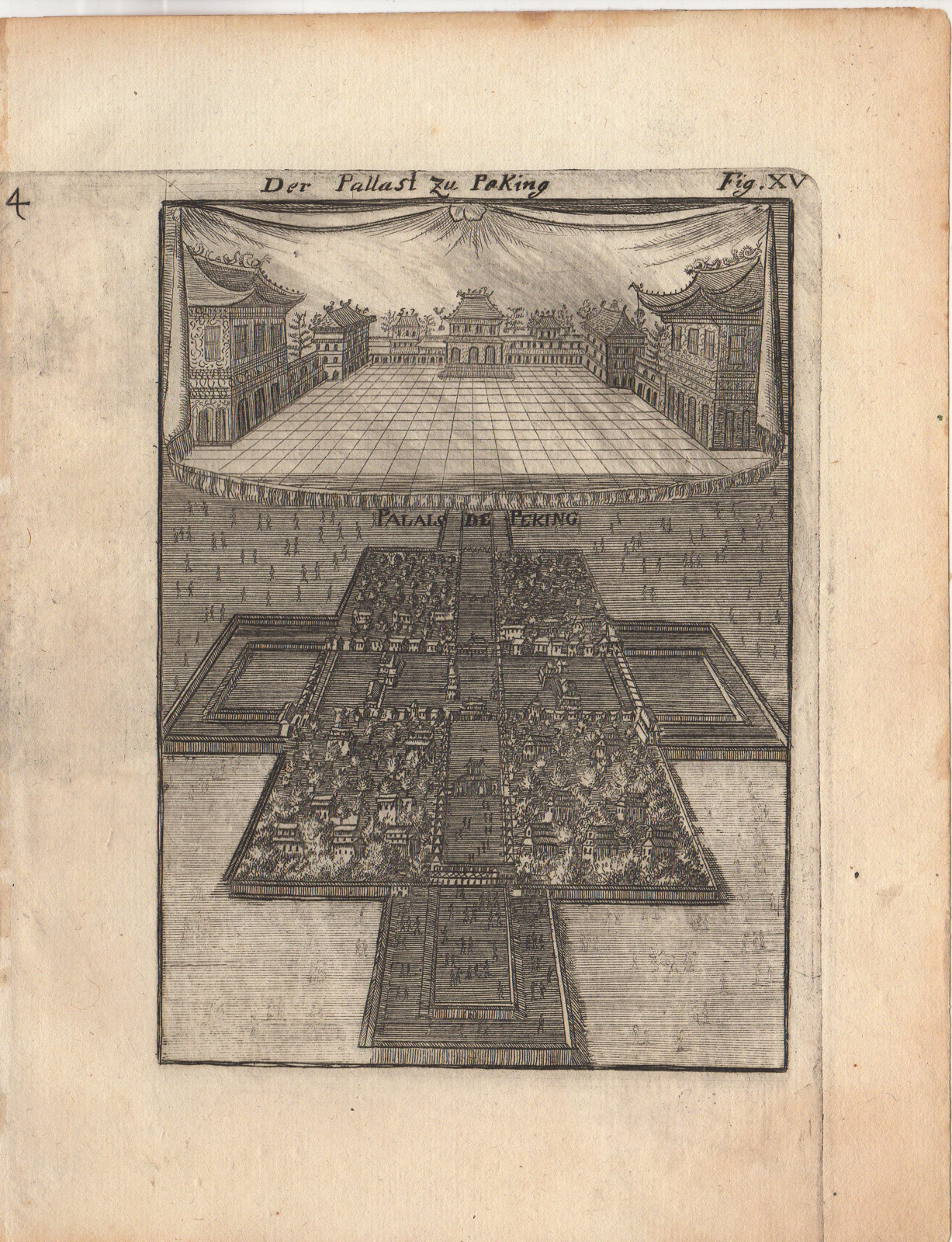 , Antique Print-PALACE-EMPEROR-BEJING-CHINA-Mallet-1719, Pictura Antique Prints