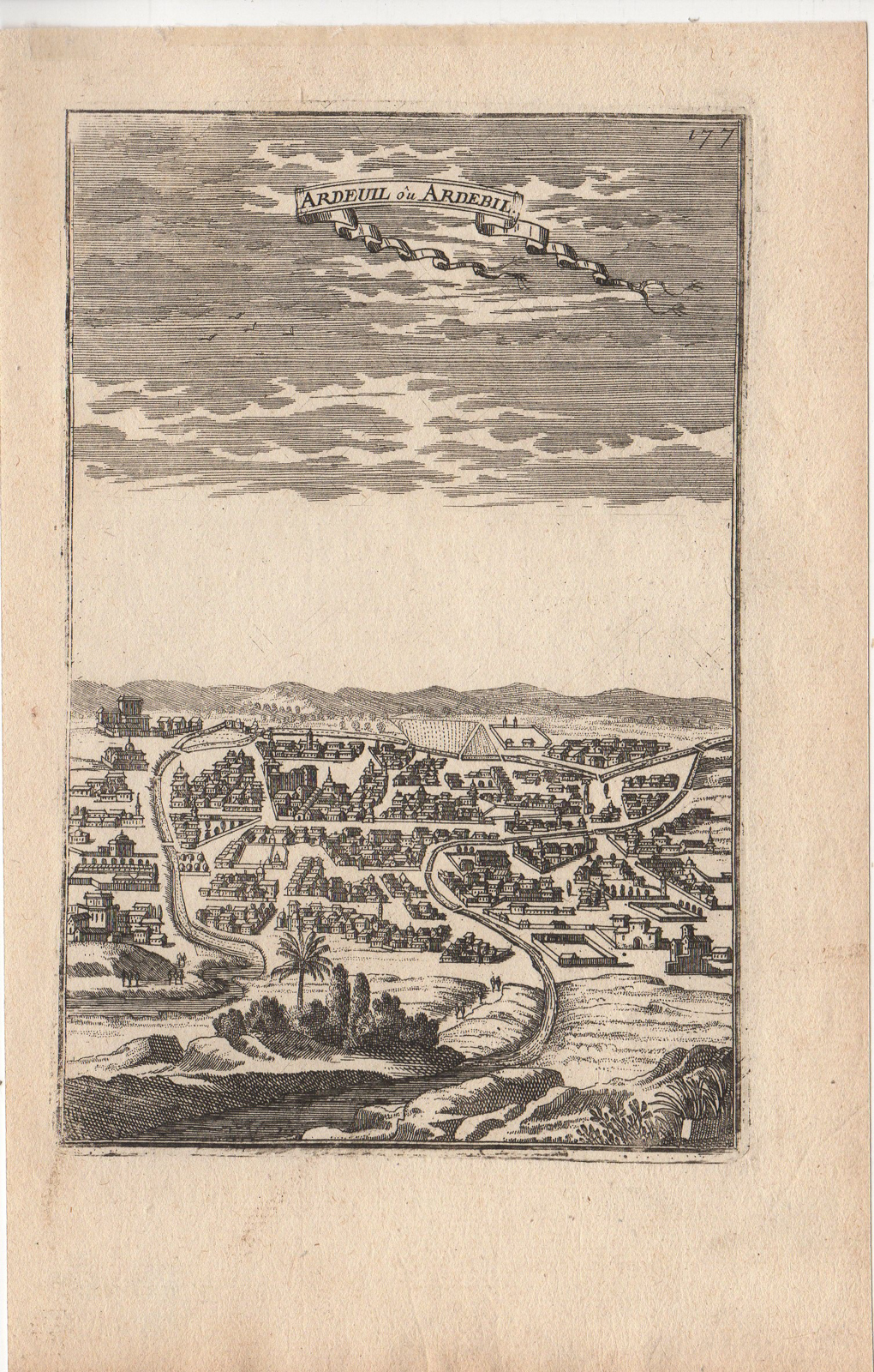 , Antique Print-ARDEUIL-ARDEBIL-IRAN-TOWN-DESERT-Mallet-1719, Pictura Antique Prints