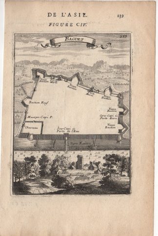 Antique Print-CAPITAL-BAGDAD-IRAQ-TOWN-MIDDLE EAST-Mallet-1719