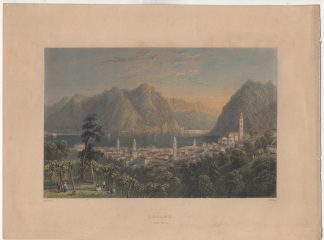 Antique Print-LUGANO-CITY-LAKE-SWITZERLAND-MOUNTAINS-Mottram-Bartlett-1834