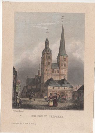 Antique Print-CATHEDRAL-FRITZLAR-ROMANESQUE-ST. PETERS-GERMANY-Wenderoth-1835