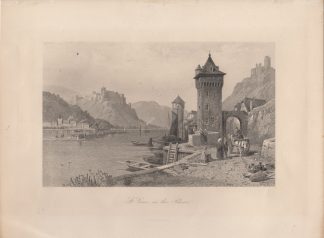 Antique Print-ST. GOAR-RHINE-CASTLE-GERMANY-VILLAGE-Anonymous-1870