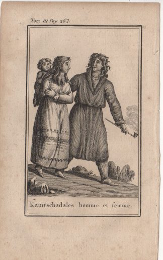 Antique Print-ETHNIC-KAMCHATKA-RUSSIA-FAMILY-TRADITIONAL-PIPE-Blanchard-1806