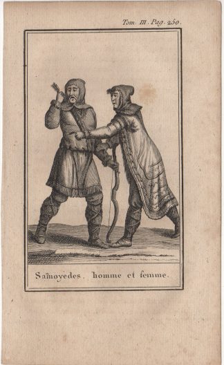 Antique Print-ETHNIC-SAMOYED-URALIC FAMILY-TRADITIONAL CLOTHES-Blanchard-1806