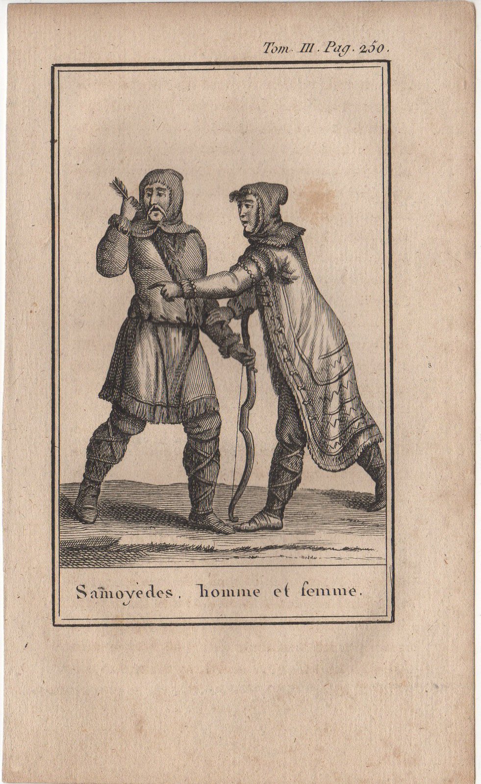 , Antique Print-ETHNIC-SAMOYED-URALIC FAMILY-TRADITIONAL CLOTHES-Blanchard-1806, Pictura Antique Prints