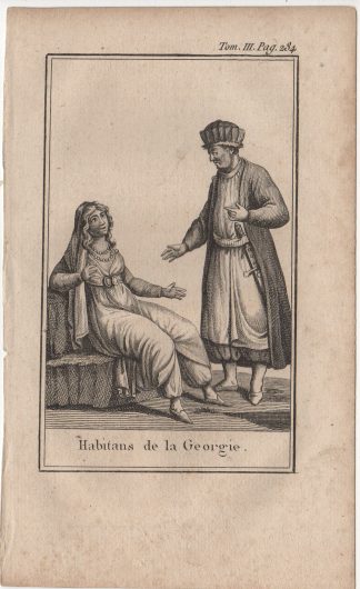 Antique Print-ETHNIC-GEORGIA-CAUCASUS-TRADITIONAL CLOTHES-Blanchard-1806