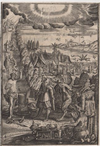 Antique Print-CHRISTIAN-WAY TO ETERNAL LIFE-RIGHTEOUS-HELL-DEVILS-Bolswert-1620