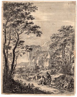 Antique Master Print-OX CART-SINIGAGLIA-ANCONA-MOUNTAINS-LANDSCAPE-Both-1640