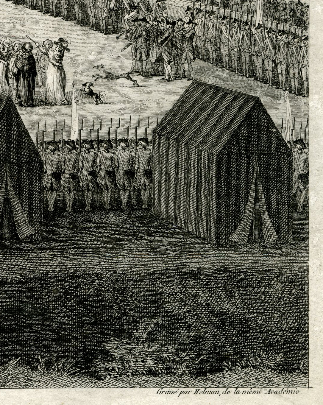 , Antique Master Print-AEROSTATIC-EXPERIENCE-BLANCHARD-LILLE-ETCHING-Helman-Watteau-1785, Pictura Antique Prints