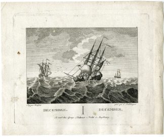 Antique Master Print-DECEMBER-MARITIME-SCENE-SAILING-SHIPS-Soulzberger-Weuijster-1766