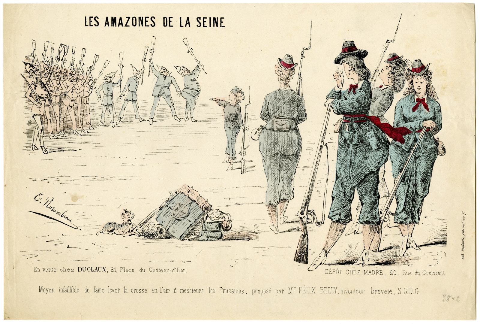 Pictura 06140 416x281 Antique Print-LES-AMAZONES-DE-LA-SEINE-FRANCO-PRUSSIAN-WAR-Rosambeau-c.1871
