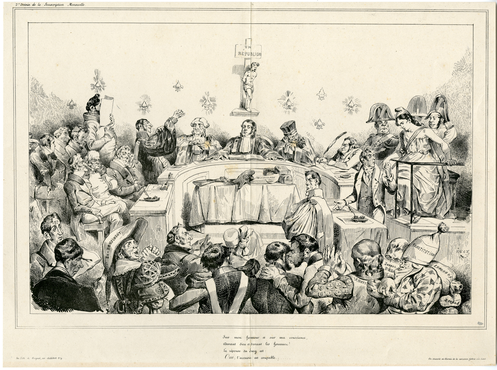 Pictura 06164 416x310 Antique Print-GRANDVILLE-SATIRICAL-COURTROOM-CARICATURE-Grandville-1843