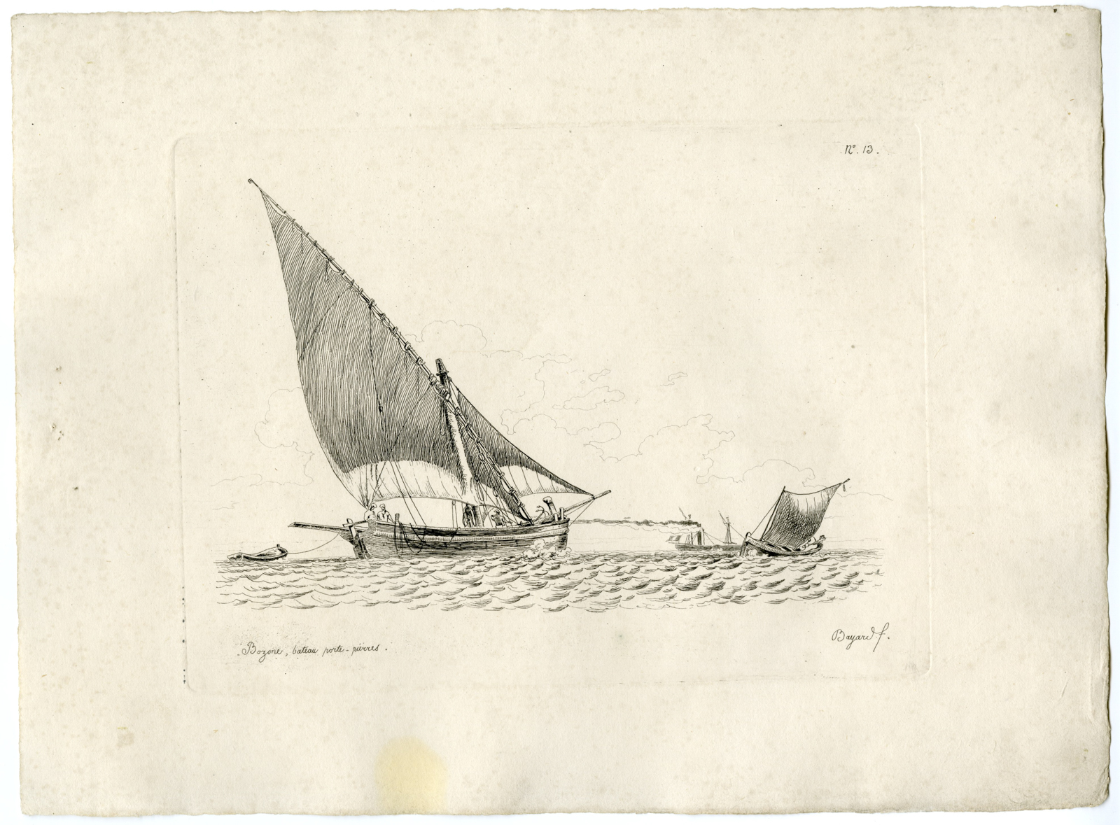 , 12-Antique Master Prints-NEAPOLITAN-SHIPS-ETCHINGS-SERIES-Bayard-1832, Pictura Antique Prints
