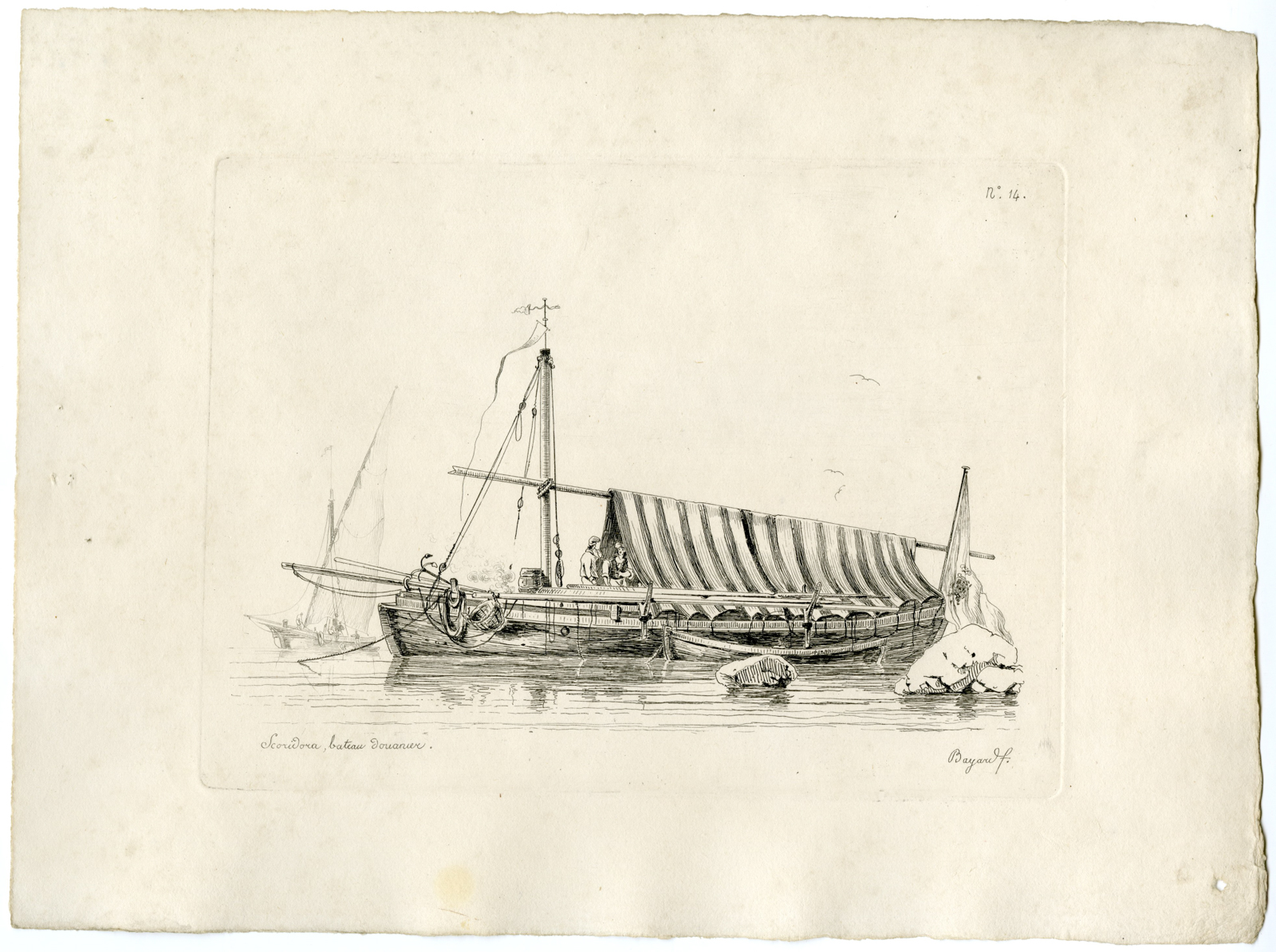 , 12-Antique Master Prints-NEAPOLITAN-SHIPS-ETCHINGS-SERIES-Bayard-1832, Pictura Antique Prints