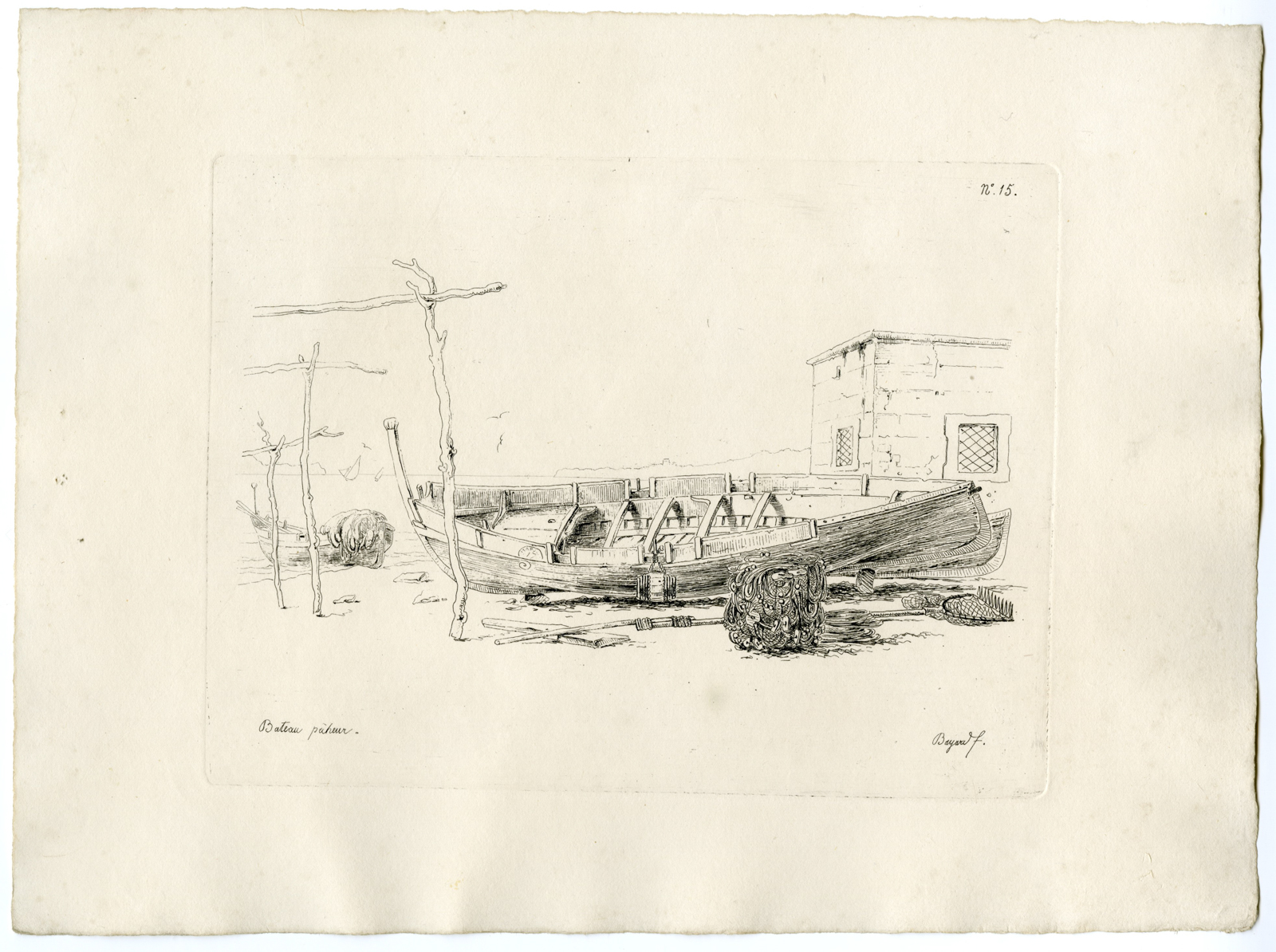 , 12-Antique Master Prints-NEAPOLITAN-SHIPS-ETCHINGS-SERIES-Bayard-1832, Pictura Antique Prints