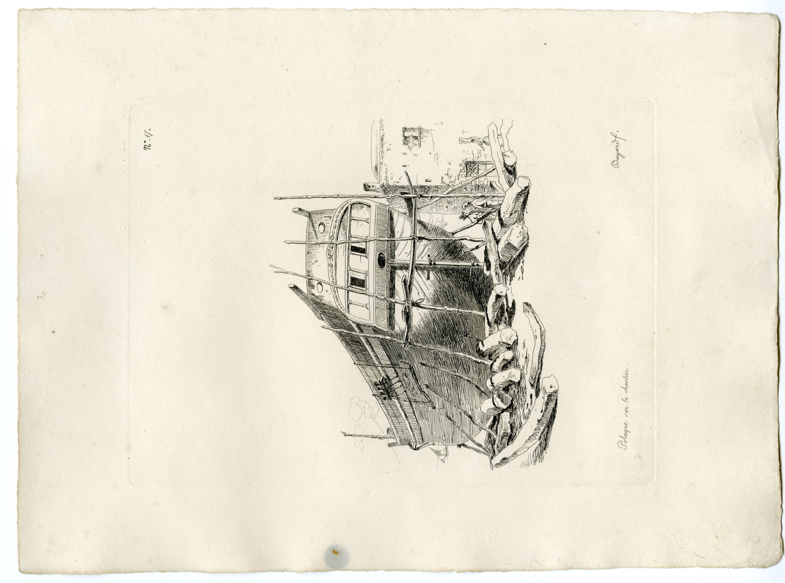 , 12-Antique Master Prints-NEAPOLITAN-SHIPS-ETCHINGS-SERIES-Bayard-1832, Pictura Antique Prints