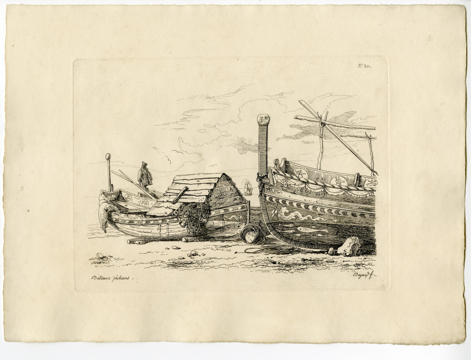 , 12-Antique Master Prints-NEAPOLITAN-SHIPS-ETCHINGS-SERIES-Bayard-1832, Pictura Antique Prints