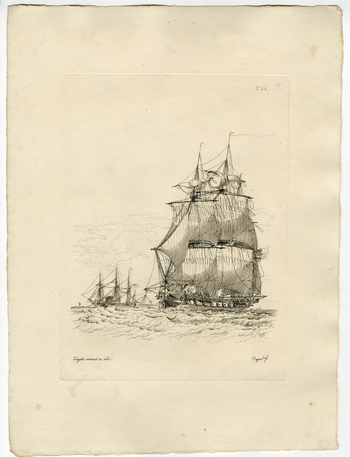 , 12-Antique Master Prints-NEAPOLITAN-SHIPS-ETCHINGS-SERIES-Bayard-1832, Pictura Antique Prints