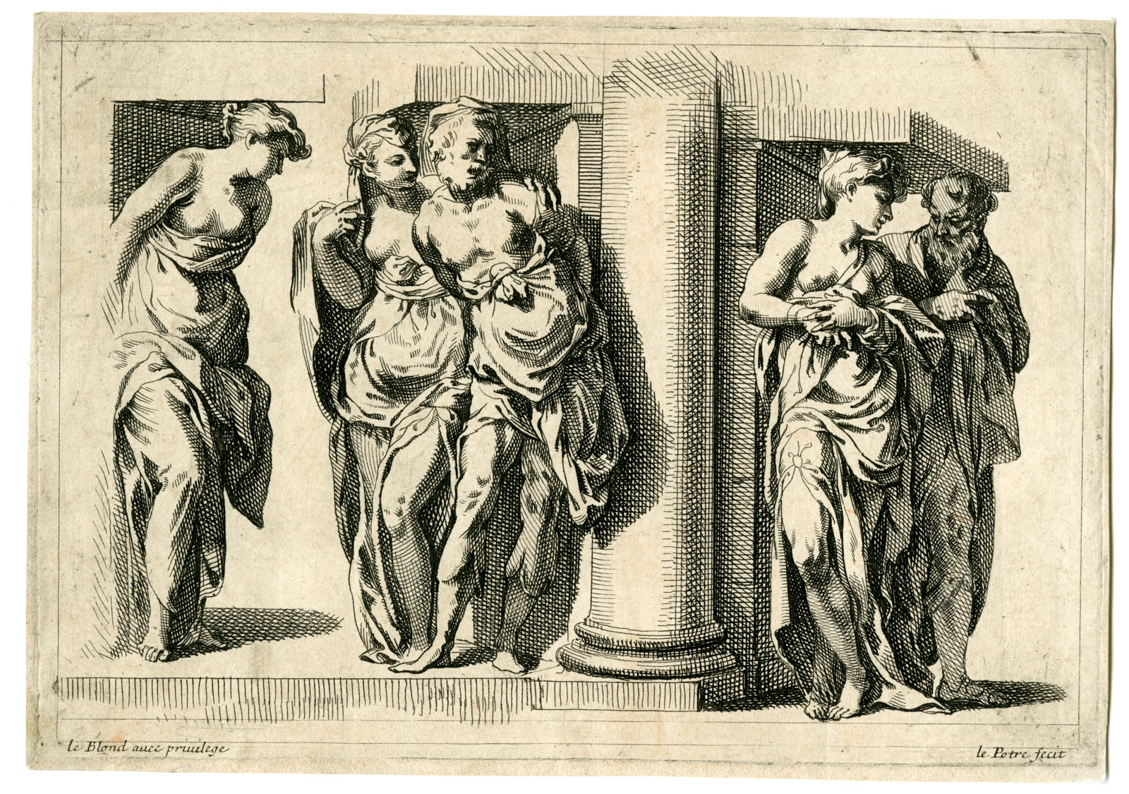 Pictura 06212 416x293 Antique Master Print-CLASSICAL-ARCHITECTURAL-FRIEZE-ENGRAVING-Lepautre-1666-1693