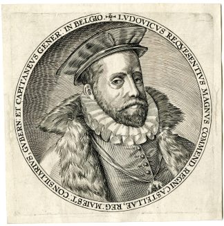 Antique Master Print-LUIS-DE-ZUNIGA-Y-REQUESENS-GOVERNOR-Hogenberg-1605-1620