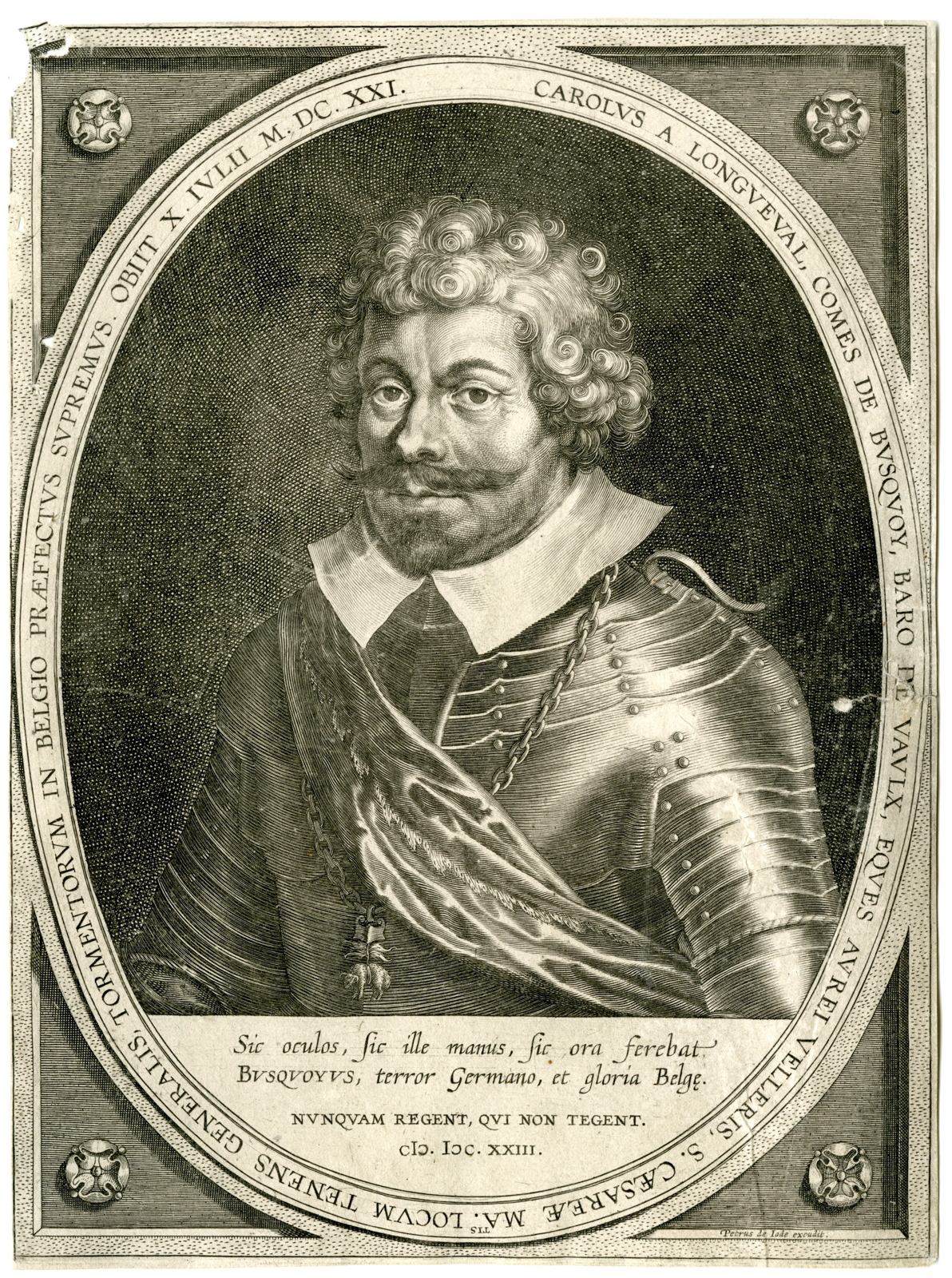 , Antique Print-CHARLES-DE-LONGUEVAL-GRAF-VON-BUCQUOY-De Jode-1623, Pictura Antique Prints