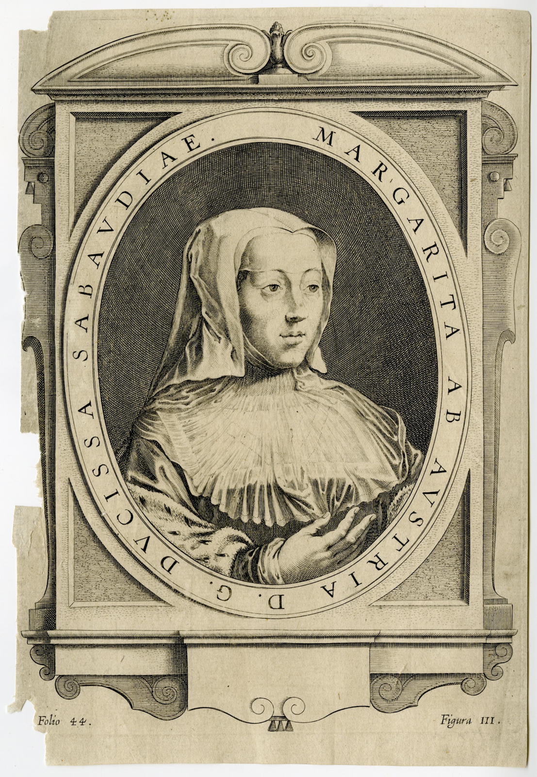 , Antique Print-PORTRAIT-MARGARET-AUSTRIA-DUCHESS-SAVOY-Anonymous-1681, Pictura Antique Prints