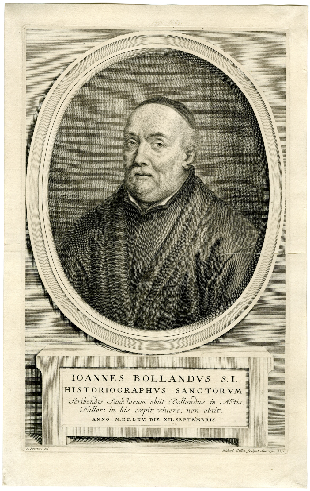 , Antique Print-PORTRAIT-JOHANNES-BOLLAND-Collin-Fruytiers-1667, Pictura Antique Prints