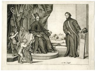 Antique Master Print-BAROQUE-RELIGIOUS-SCENE-CARDINAL-Boel-c. 1650-1668