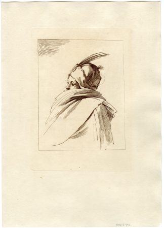 Antique Print-MAN-IN-RAINCOAT-Bartolozzi-Guercino-1764