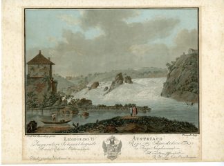 Antique Master Print-FALLS-OF-SCHAFFHAUSEN-RHINE-Descourtis-Rosenberg-c.1784