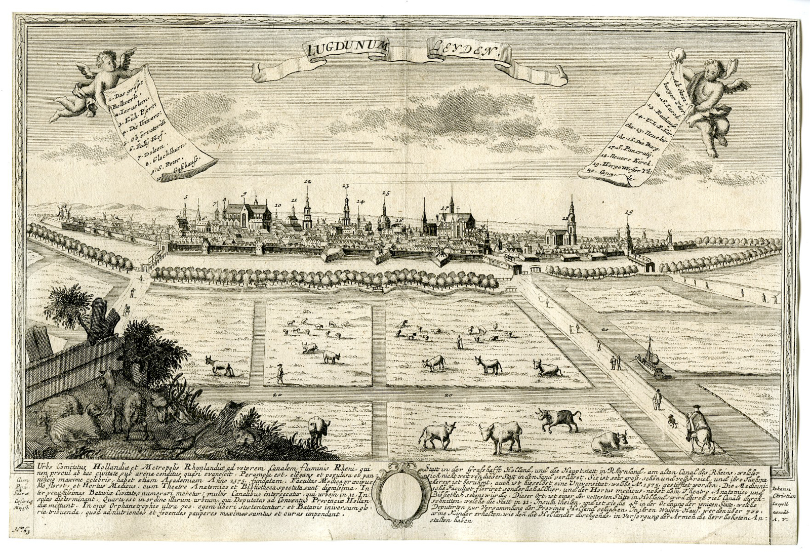 Pictura 06475 416x283 Antique Print-LEIDEN-PANORAMIC VIEW-Leopold-1709-1755
