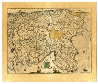 Antique Map-HOLLANDIAE-NOORD-HOLLAND-WEST-FRIESLAND-Blaeu-1640