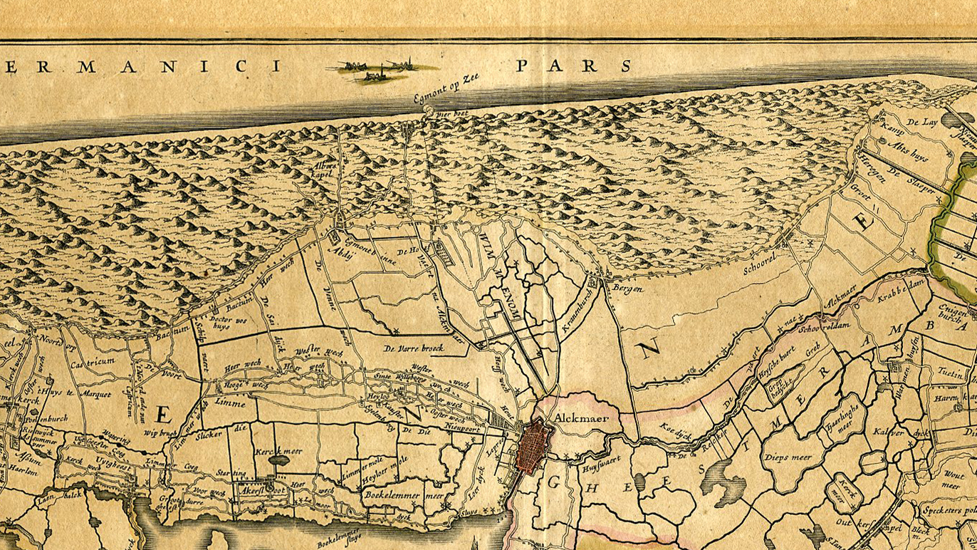 , Antique Map-HOLLANDIAE-NOORD-HOLLAND-WEST-FRIESLAND-Blaeu-1640, Pictura Antique Prints