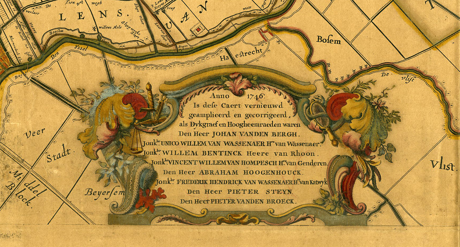 , Antique Map-HOOGHEENRAEDSCHAP-OUDEWATER-Anonymous-1746, Pictura Antique Prints