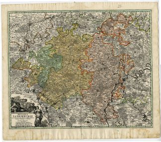 Antique Map-DUCHY-OF-LUXEMBOURG-Homann-c.1720