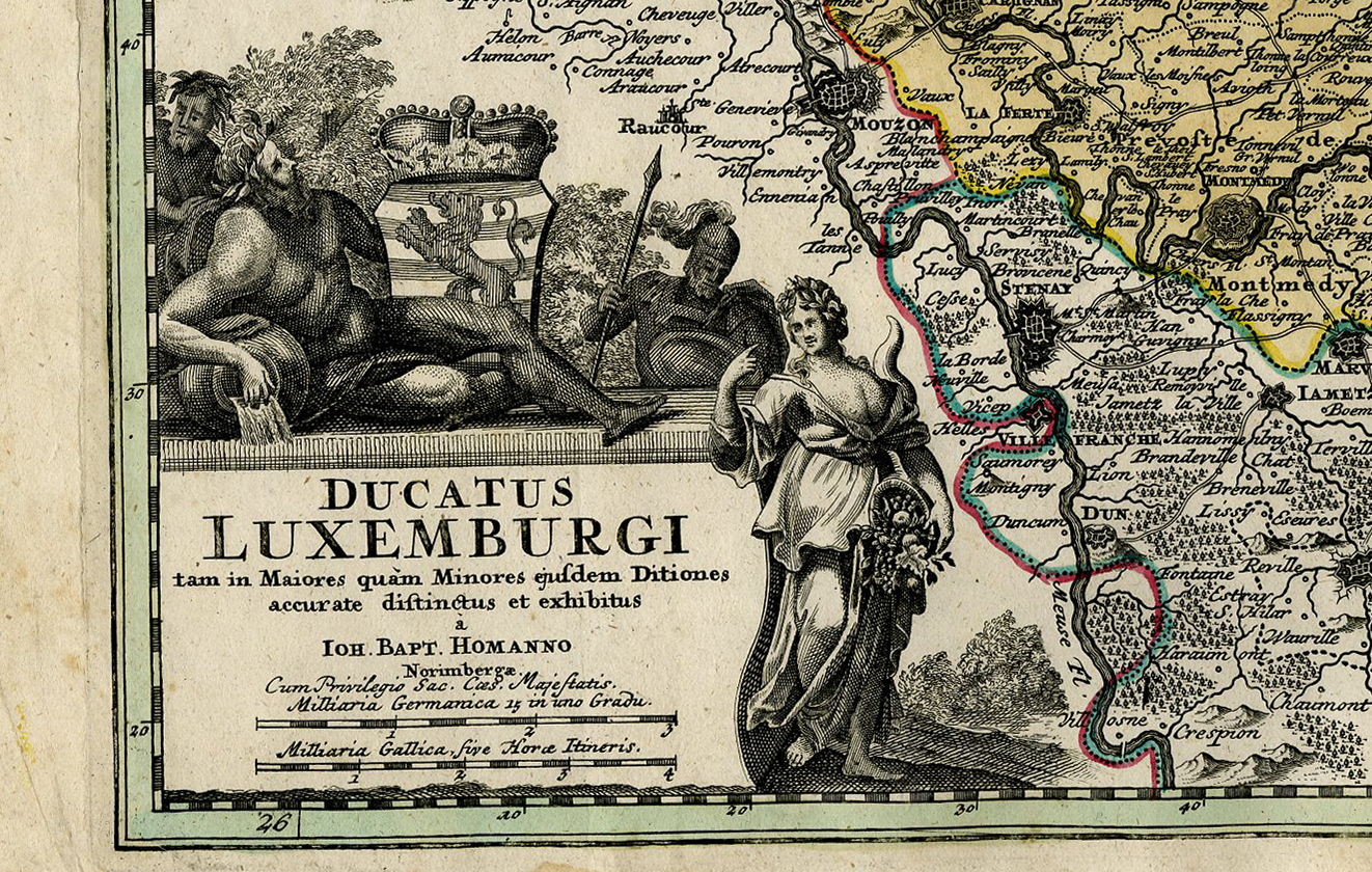 Pictura 06569 416x264 Antique Map-DUCHY-OF-LUXEMBOURG-Homann-c.1720 - Image 2