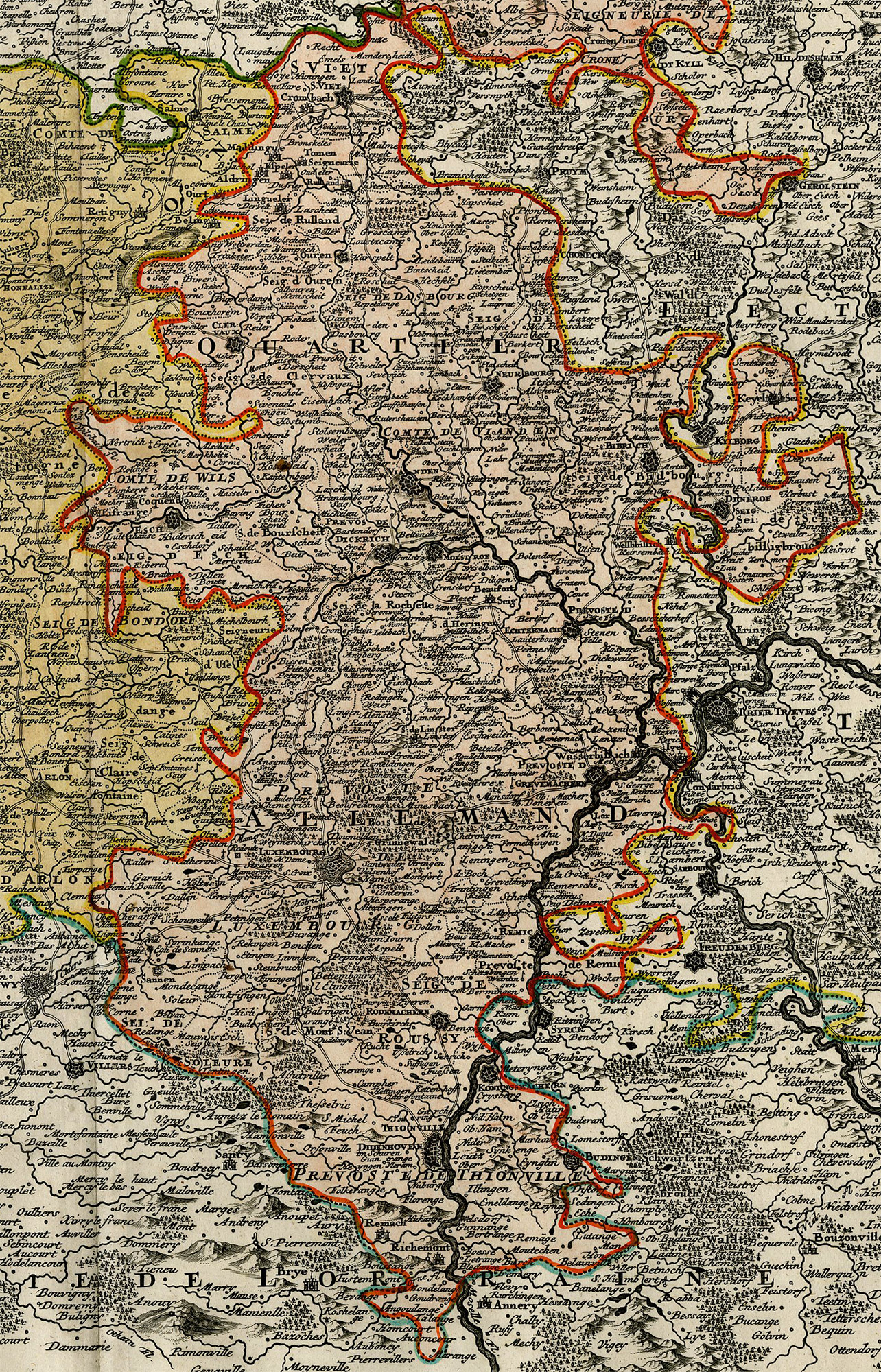 Pictura 06570 416x648 Antique Map-DUCHY-OF-LUXEMBOURG-Homann-c.1720 - Image 3