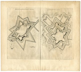 Antique Map-FORTIFICATION-BOURTANGE-BELLINGWOLDE-Blaeu-1649