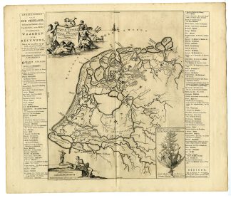 Antique Map-FRIESLAND-BATAVIANS-ROMAN-TIMES-Luyken-Alting-1697-1725