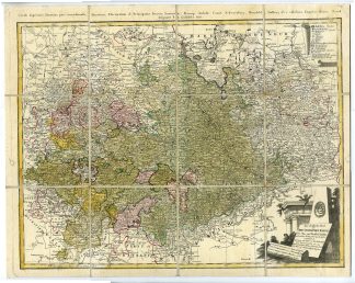 Antique Map-SACHSISCHEN KREISE-SAXONY-Gussefeld-Homann erben-1783