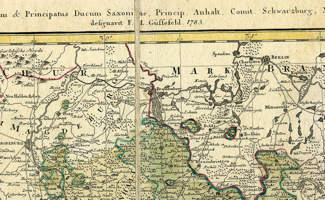 , Antique Map-SACHSISCHEN KREISE-SAXONY-Gussefeld-Homann erben-1783, Pictura Antique Prints