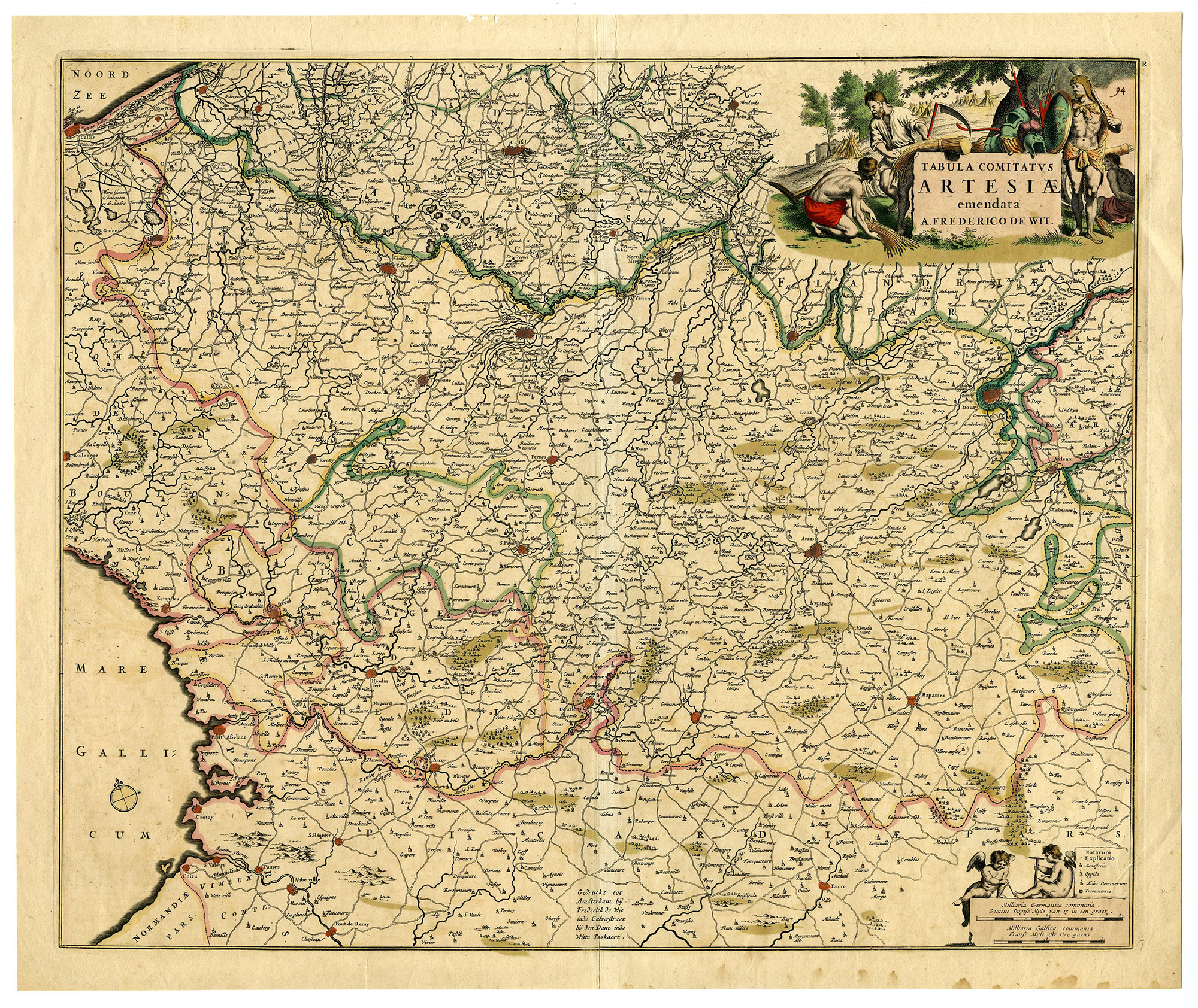 , Antique Map-ARTESIAE-ARTOIS-FRANCE-De Wit-1680-1706, Pictura Antique Prints