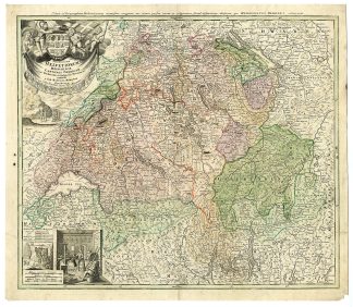 Antique Map-SWITZERLAND-MAP-Homann-1732