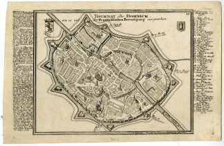 Antique Map-TOURNAY-DORNICK-CITY-PLAN-Bodenehr-1720